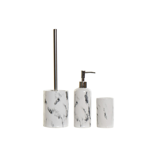 Bath Set DKD Home Decor Aluminium White (9 x 9 x 35 cm)