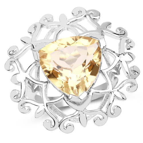 5.71 Carat Genuine Citrine .925 Sterling Silver Ring