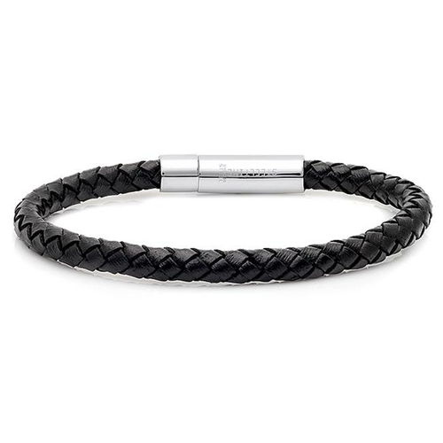 Mens Genuine Leather Bracelet- Black