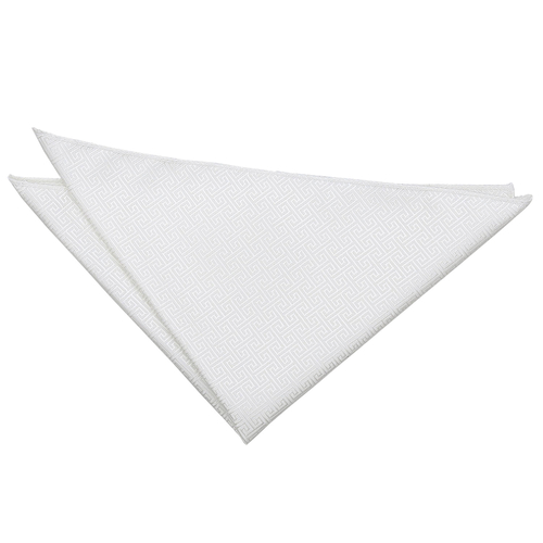 Greek Key Handkerchief - Ivory