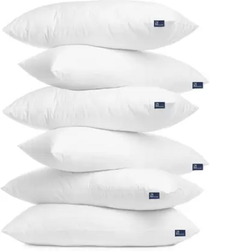 White Microfibre Solid Sleeping Pillow Pack of 6