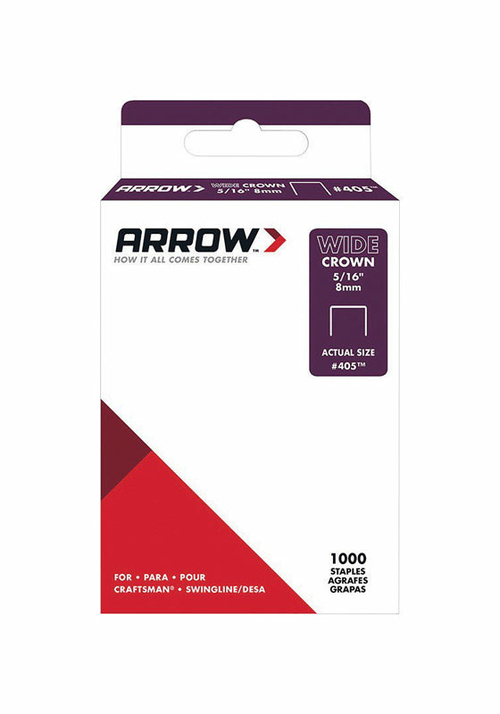 Arrow Fastener 20168 0.31 x 0.31 in. Gray Galvanized Steel Wide Crown 