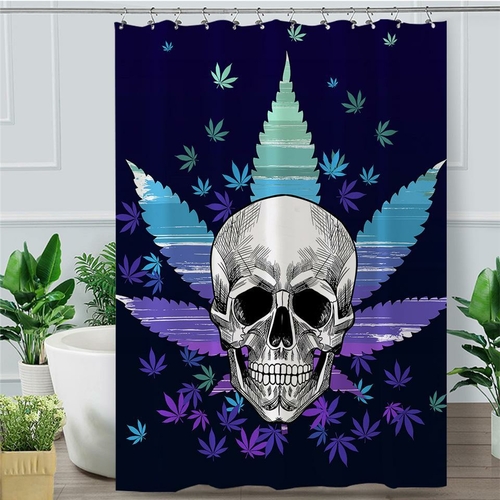 420 Skull Shower Curtain