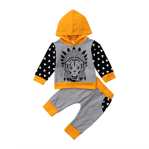 Casual Lion Head Grey Newborn Baby Kids Boys 