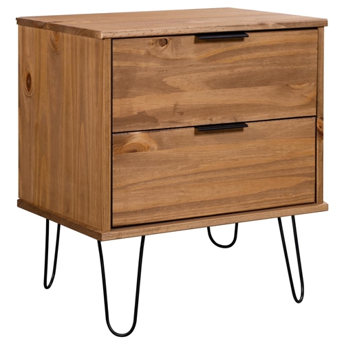 Bedside Cabinet 17.7"x15.6"x22.4" Solid Pine Wood