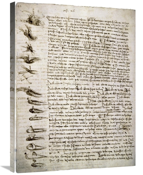 Global Gallery GCS-277239-30-142 30 in. Codex Leicester - Water Flow A