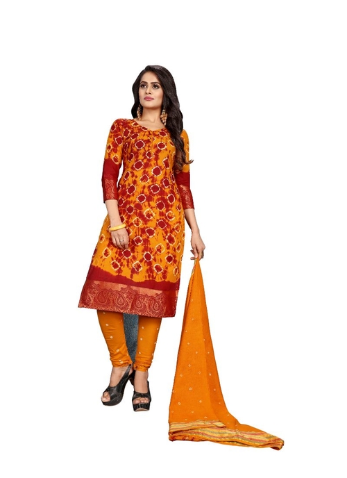 Generic Women's Cotton Salwar Material (Oranage,