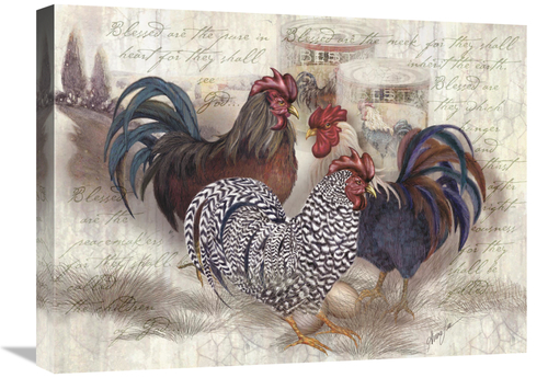 Global Gallery GCS-121128-1824-142 18 x 24 in. Rooster Trinity Art Pri