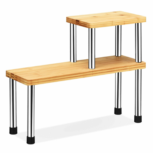 2-Tier Storage Shelf Countertop Rack Tabletop Organiser Display