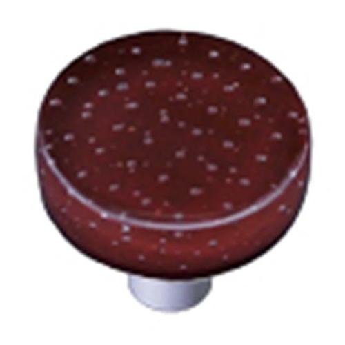 Hot Knobs HK1201-KRB Bubbles Deep Red Round Glass Cabinet Knob - Black