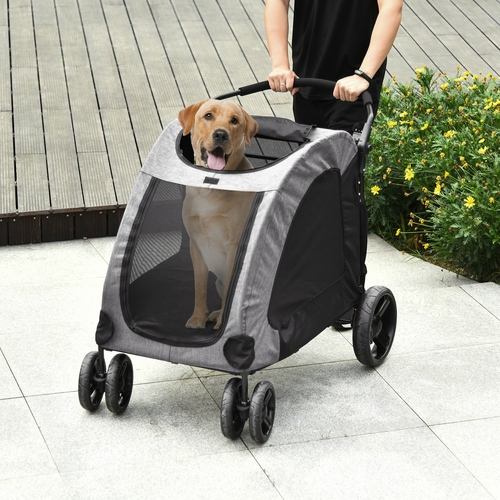 PawHut Pet Stroller Universal Wheel Ventilated Foldable Medium or
