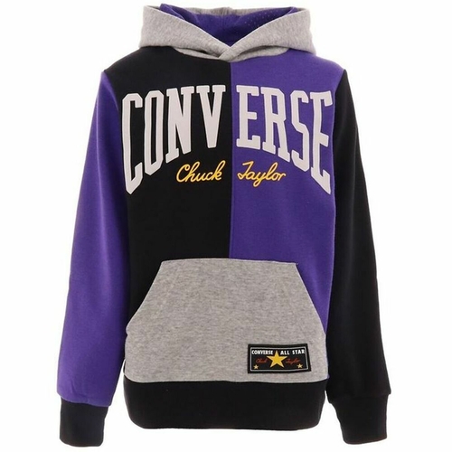 Hooded Sweatshirt for Girls Converse Throwback Split Block Black