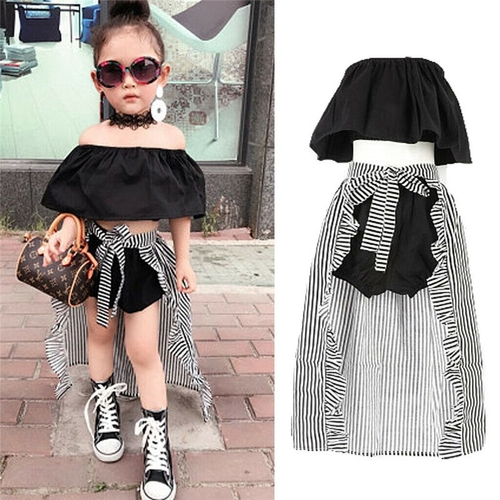 Fashion Summer Kids Baby Girl Outfits Off Shoulder