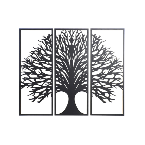 Wall Decoration DKD Home Decor 3 Pieces Black Tree Metal (105 x 1,3 x