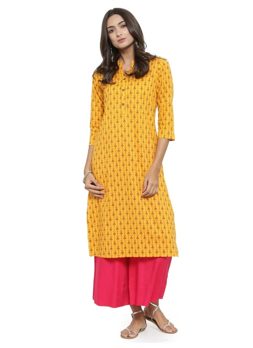 Yellow Color Cambric Kurti