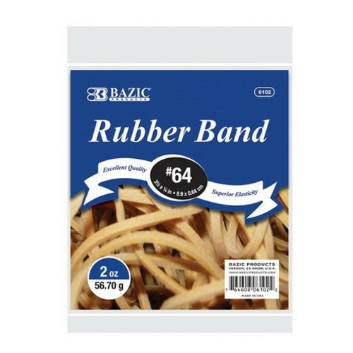 Bazic 6102 2 Oz./ 56.70 g #64 Rubber Bands Case of 36