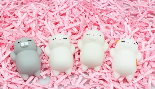 New 4pcs Cute Mochi Squishy Cat squishy