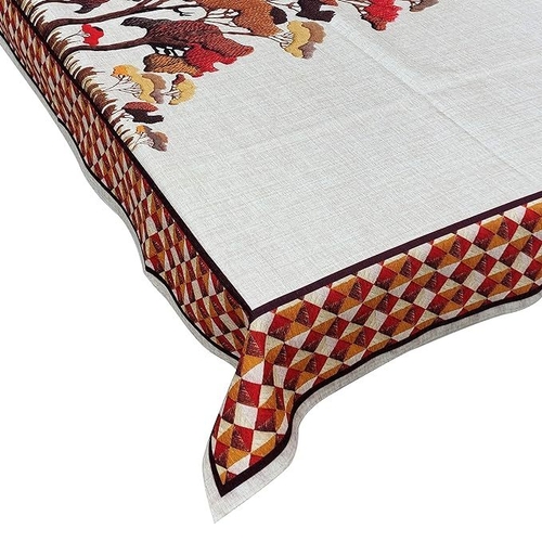 Stitch weave Chennile Soft Fabric Printed Table Cover 36 x 54 Inches,