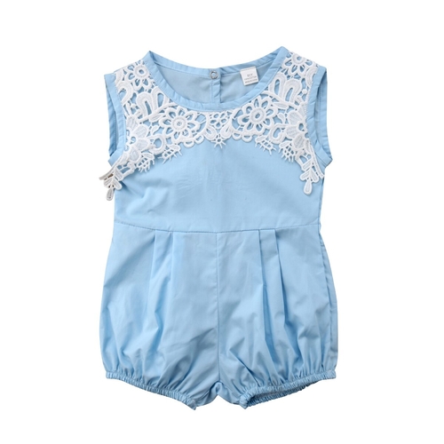 Newborn Baby Girl Romper Lace Floral Jumpsuit