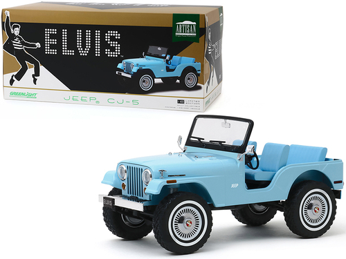 Jeep CJ-5 Sierra Blue Elvis Presley (1935-1977) 1/18 Diecast Model Car