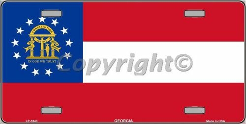 Smart Blonde LP-1843 Georgia State Flag Metal Novelty License Plate