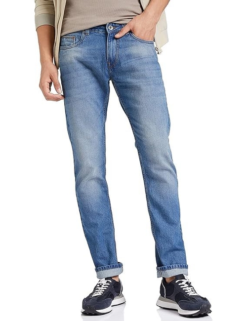 Men Cotton Stretchable Jeans (Size-XL) (Color-LIGHT BLUE)