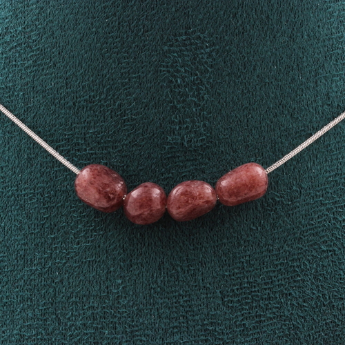 Ruby from Brazil 4 beads necklace.