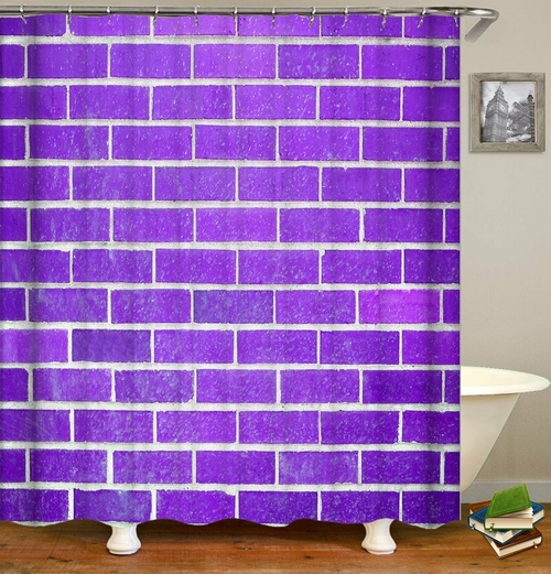 Purple Brick Wall Shower Curtain