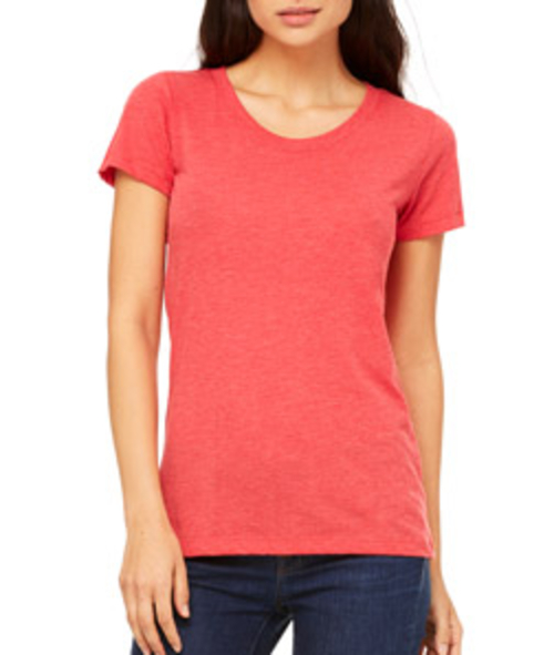 Bella B8413 Canvas Ladies Triblend Short-Sleeve Tee - Red Triblend- Me