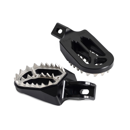 Black Billet CNC Wide Footrests Pegs Fits For