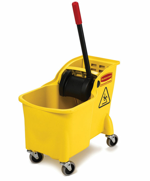 Rubbermaid 1338664 31 qt Wheeled Wringer Mop Bucket - Yellow