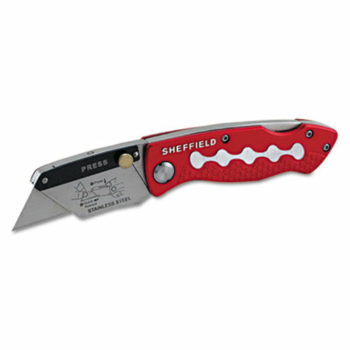 Great Neck 58113 Sheffield Lockback Knife- 1 Utility Blade- Red