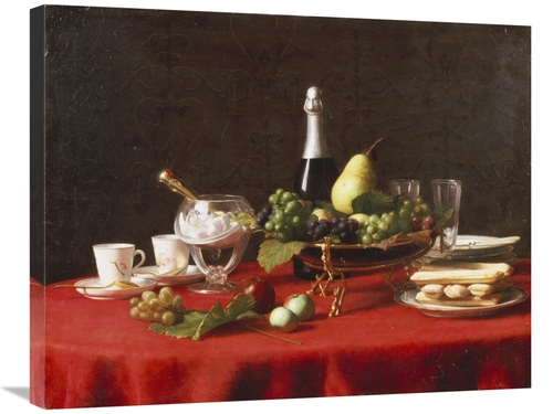 Global Gallery GCS-266725-30-142 30 in. A Bowl of Fruit & a Bottle of 