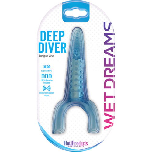 Tongue Star Deep Diver Vibrating Tongue With Motor Blue