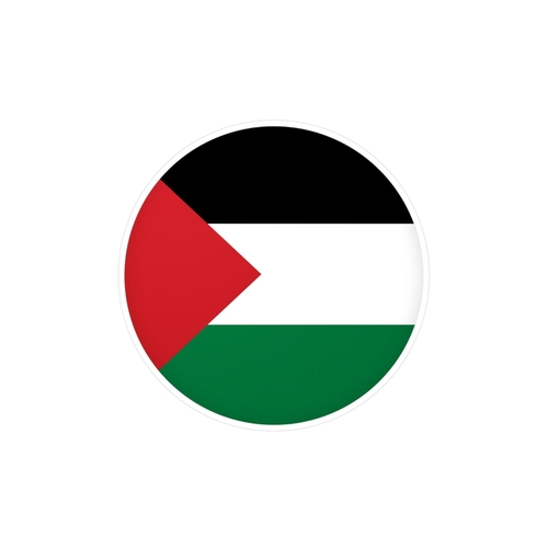 Autocollant rond Drapeau de la Palestine en plusieurs tailles