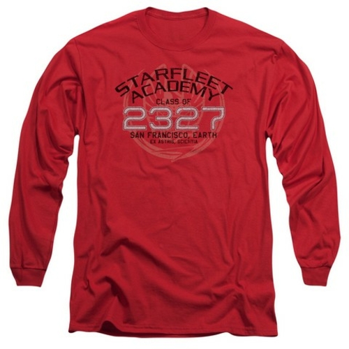 Trevco Star Trek-Picard Graduation - Long Sleeve Adult 18-1 Tee - Red-