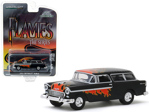 1955 Chevrolet Nomad Black with Flames \Flames The Series\" \"Hobby