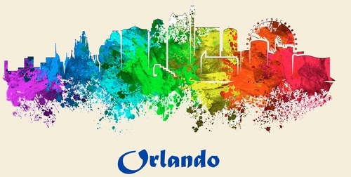 City Of Orlando License Plate Watercolor Art