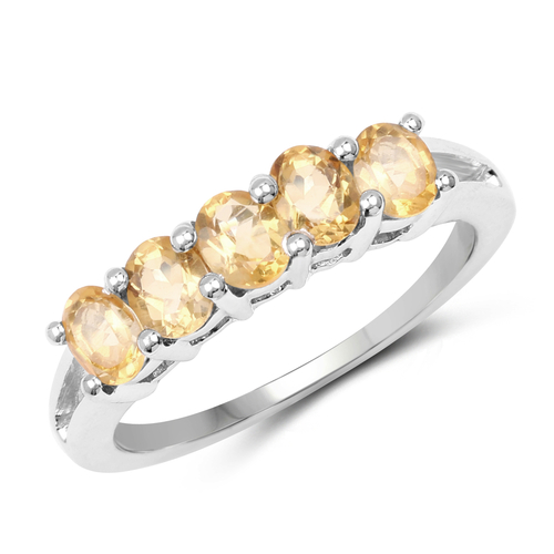 1.75 Carat Genuine Citrine .925 Sterling Silver Ring