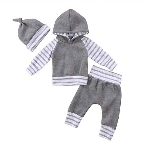 Warm Gray Fleece Lined Newborn Baby Boy Girls