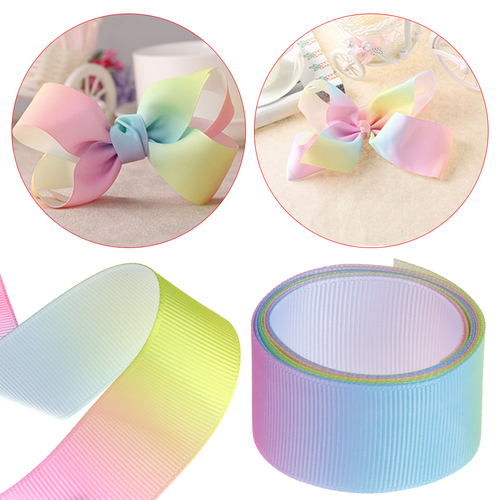 1 meter/lot 9/ 25/38/50mm gradient colors rainbow