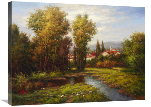 Global Gallery GCS-132486-2432-142 24 x 32 in. Italian River Bend Art 