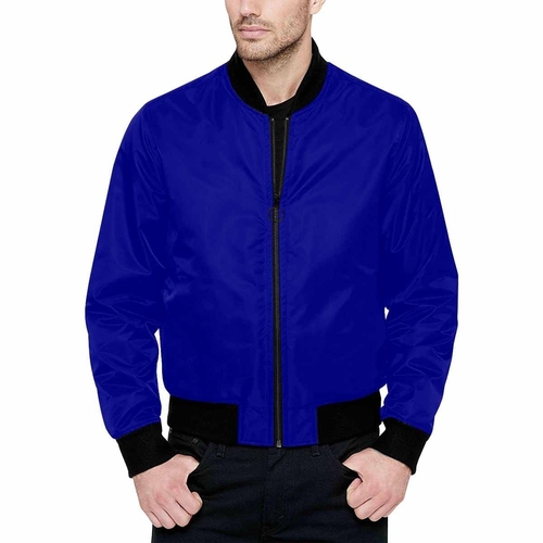 Mens Jacket - Dark Blue and Black Bomber Jacket