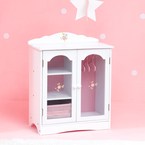 Olivia's Little World White Wooden Doll Wardrobe