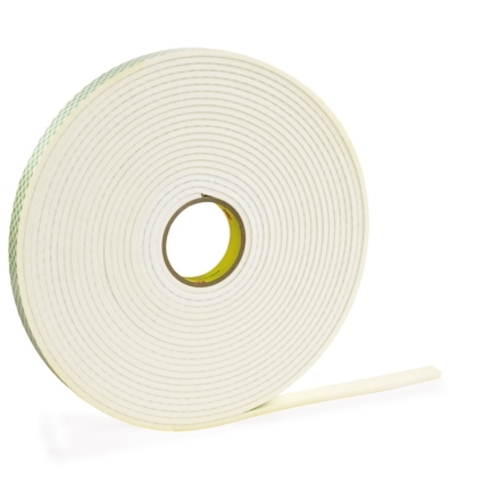 3M T9554466R 1 in. x 5 yards 4466 Double Sided Foam Tape, White
