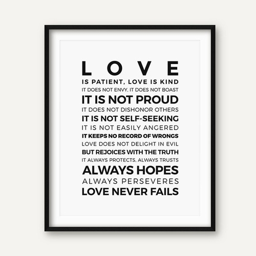 Love is Patient Kind Prints Poster Home Living