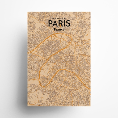 Paris City Map Poster