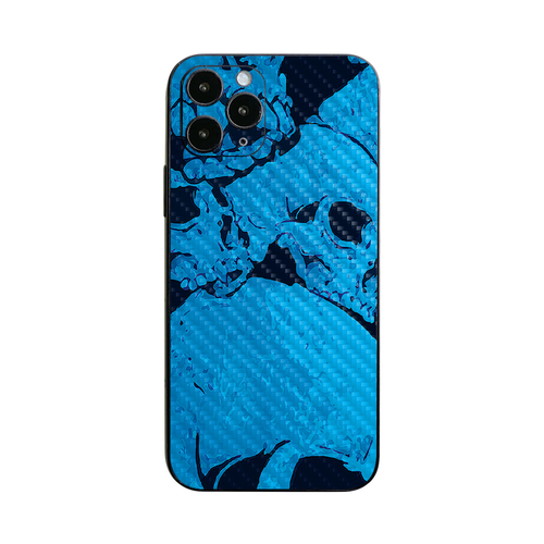 MightySkins CF-APIPH12PR-Blue Skulls Carbon Fiber Skin for Apple iPhon