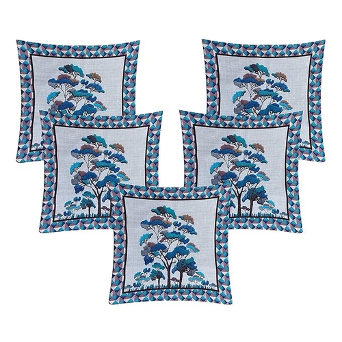 Stitch weave Chennile Soft Fabric Flower Printed Cushion Cover 16 x 16