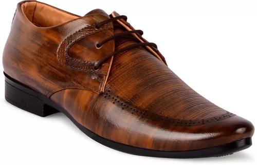 MEN Synthetic Leather SHOES Size 8 color BROWN